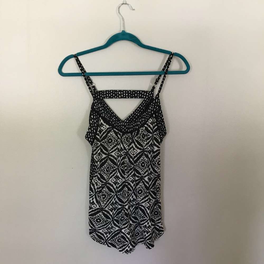 Lucky Brand B&W Printed Tank Top